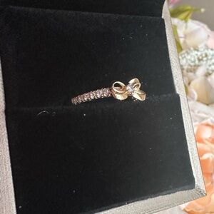 10k yellow gold bow ring